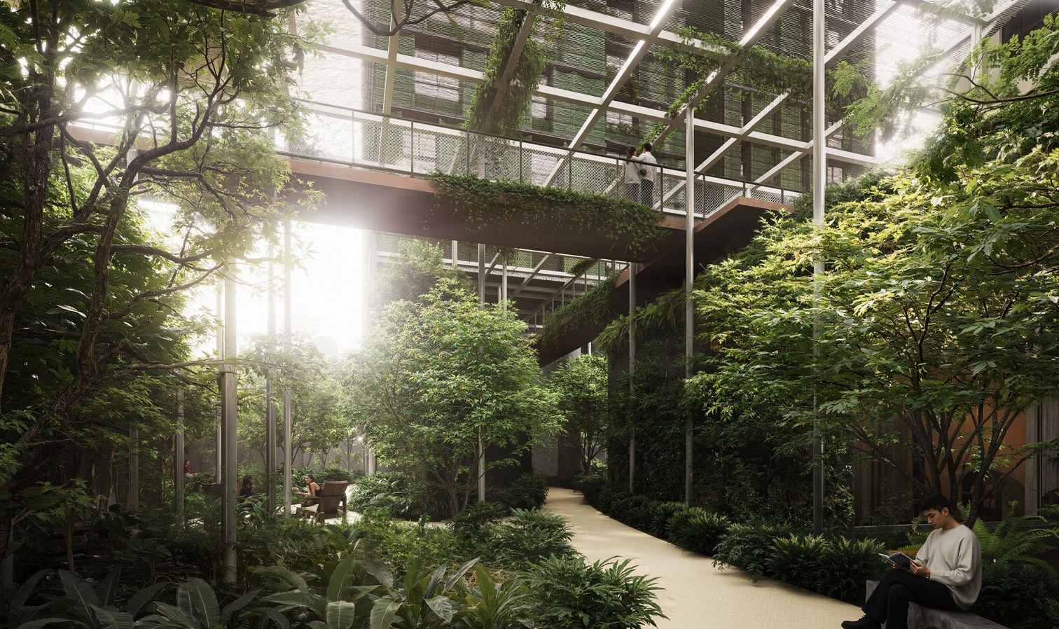 Hall com jardim integrado